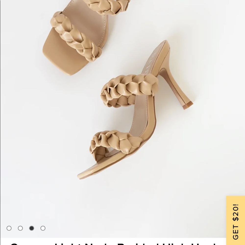 Lulus Gemma Light Nude Braided High Heel Sandals size 9 - Picture 2 of 7